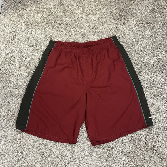 Nike Swimwear Pull-On Board Shorts Men XXL Red Green Elastic Waist SAMPLES - Picture 1 of 4